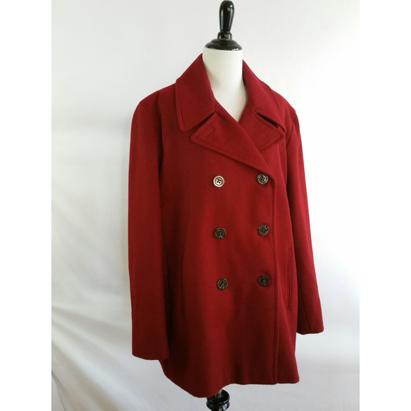 Marvin Richards Jackets & Blazers - Marvin Richards Size 1X Red Pea Coat